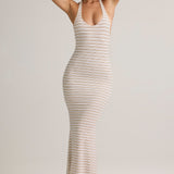 Roosa Kollase Riba Modal Halterneck Maxi Kleid