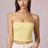 Modal Broderie Anglaise Camisole Top sidruni kollases