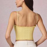 Modal Broderie Anglaise Camisole Top sidruni kollases