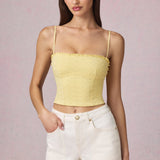 Modal Broderie Anglaise Camisole Top sidruni kollases