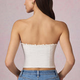 Modal Broderie Anglaise Camisole Top Valges