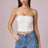 Modal Broderie Anglaise Camisole Top Valges