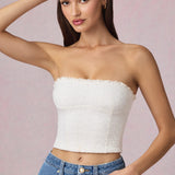 Modal Broderie Anglaise Camisole Top Valges