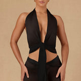Must Tie-Front Halterneck Crop Top