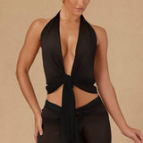 Must Tie-Front Halterneck Crop Top