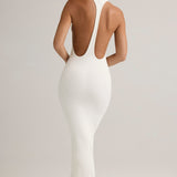 Modal Racerback Maxi Kleid valges