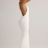 Modal Racerback Maxi Kleid valges