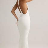 Modal Racerback Maxi Kleid valges