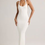Modal Racerback Maxi Kleid valges