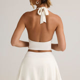 Modal Halterneck Tank Top valges