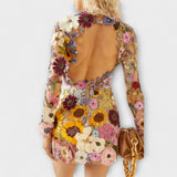 Dolores - Kleit 3D lillemustriga