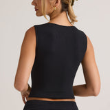 Must Modal Ribbed Nööpidega Vest