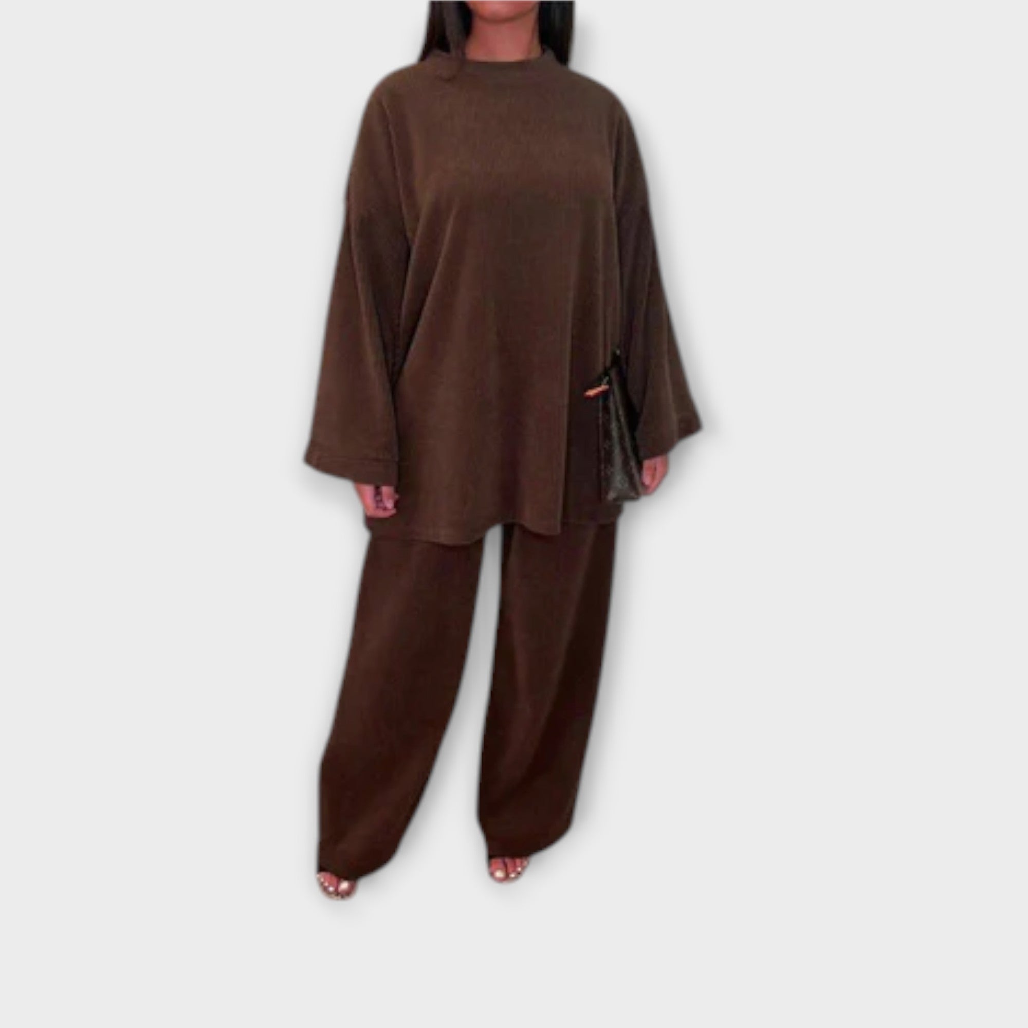 Ingrid - Plus Size Acanalatud Komplekt