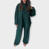 Ingrid - Plus Size Acanalatud Komplekt