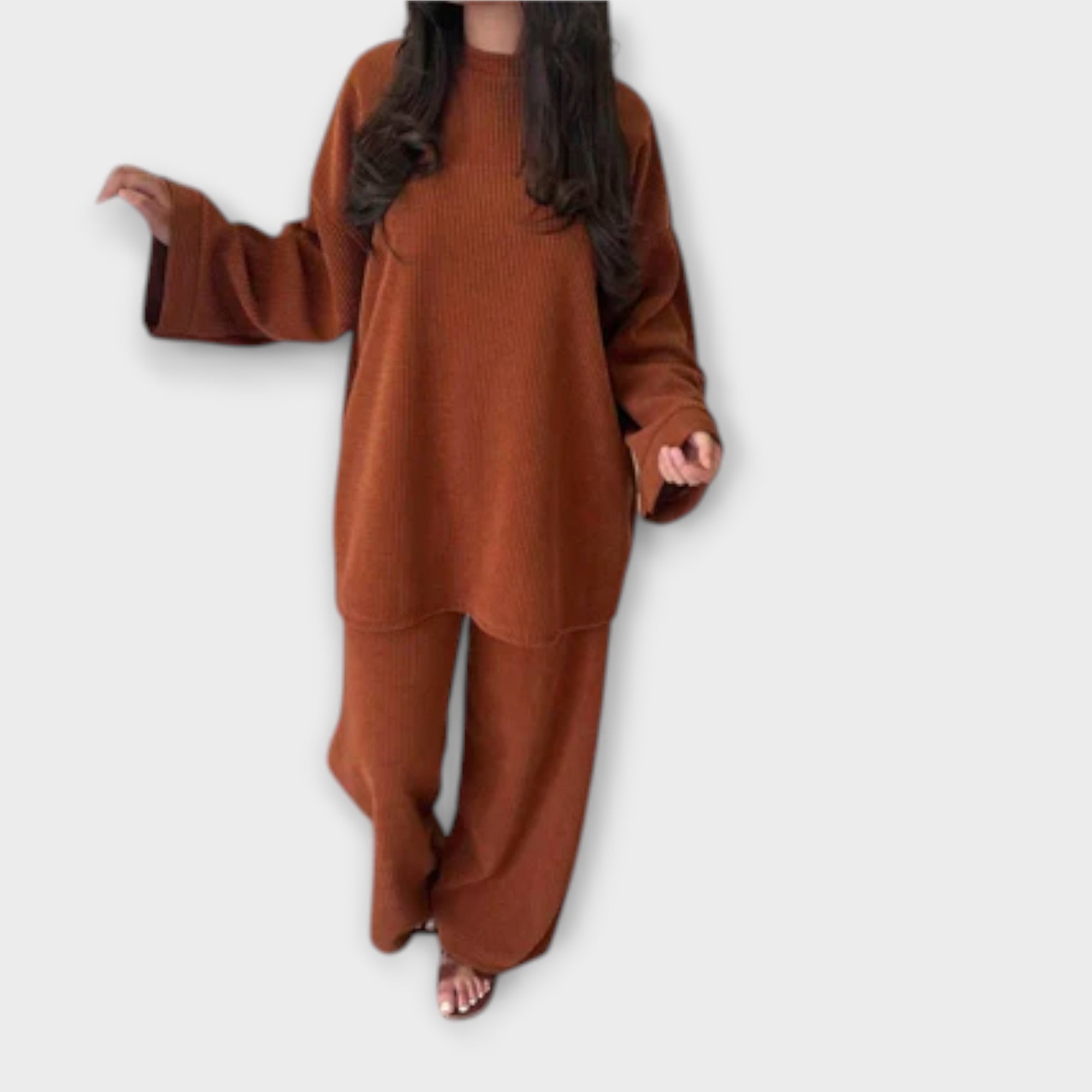 Ingrid - Plus Size Acanalatud Komplekt