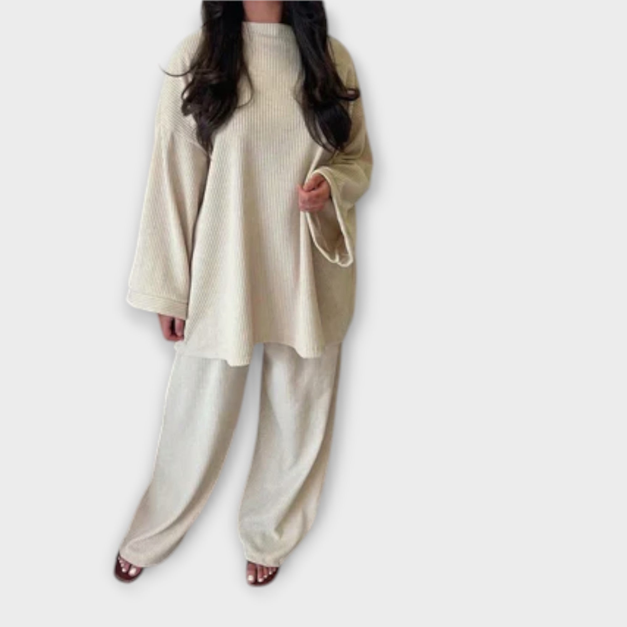 Ingrid - Plus Size Acanalatud Komplekt