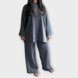 Ingrid - Plus Size Acanalatud Komplekt