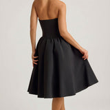 Halterneck Saba-Detail Midi Kleid Mustas