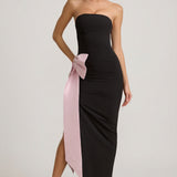 Ilma Rihmata Satiin Maxi Kleid Mustas