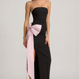 Ilma Rihmata Satiin Maxi Kleid Mustas