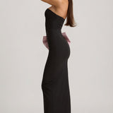 Ilma Rihmata Satiin Maxi Kleid Mustas