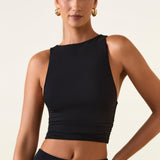 Modalne paadi kaela top mustas