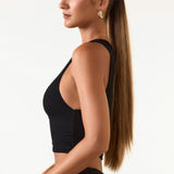 Modalne paadi kaela top mustas