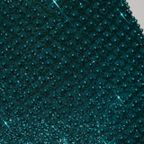 Kaunistatud südamekaelusega midi kleit teal rohelises