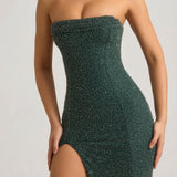 Kaunistatud Õlata Cowl-Neck Maxi Kleid Emerald Rohelises
