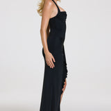 Must Halterkaelusega Maxi Kleid