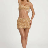 Fringeeritud Bralette Kuldses