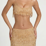 Fringeeritud Bralette Kuldses