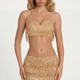Fringeeritud Bralette Kuldses