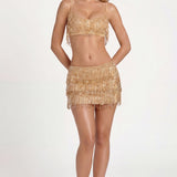 Fringeeritud Bralette Kuldses