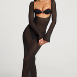 Must Avatud Ees Maxi Kleid