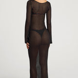 Must Avatud Ees Maxi Kleid