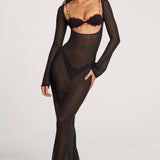 Must Avatud Ees Maxi Kleid