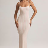 Modal Scoop-Neck Strappy Maxi Kleid Rööbaste Trükis