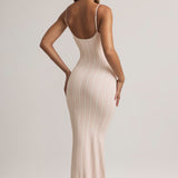 Modal Scoop-Neck Strappy Maxi Kleid Rööbaste Trükis