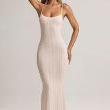 Modal Scoop-Neck Strappy Maxi Kleid Rööbaste Trükis