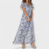 Jasmina | Lilleline Šifoon Maxi Kleid