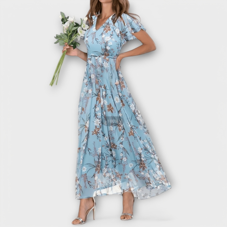 Jasmina | Lilleline Šifoon Maxi Kleid