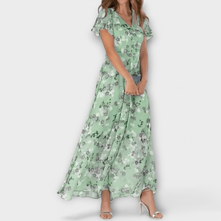 Jasmina | Lilleline Šifoon Maxi Kleid