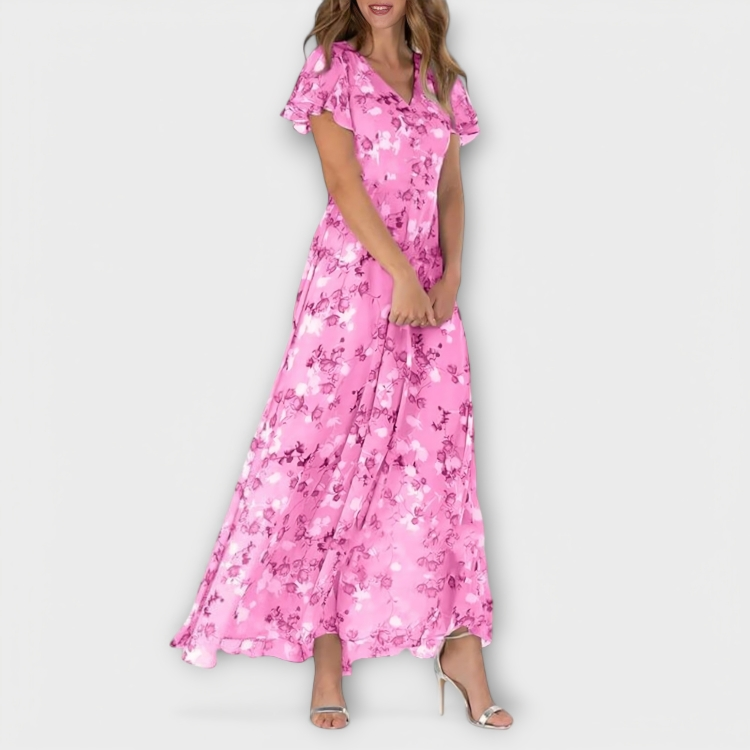 Jasmina | Lilleline Šifoon Maxi Kleid
