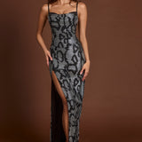Kaunistatud Peekaboo Kaaluneel Dress Silver Snake'is