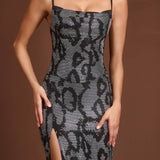 Kaunistatud Peekaboo Kaaluneel Dress Silver Snake'is