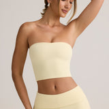 Modal Tooteta Rinnahoidja Crop Top Või Koorikollane