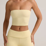 Modal Tooteta Rinnahoidja Crop Top Või Koorikollane