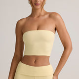 Modal Tooteta Rinnahoidja Crop Top Või Koorikollane