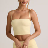 Modal Tooteta Rinnahoidja Crop Top Või Koorikollane